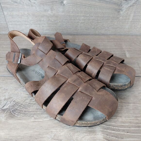 Haflinger Sandals Mens Brown Leather Peter Gladiator Fisherman Strappy Size 11 - Picture 2 of 14
